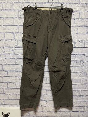Gap The Cargo Pants paratrooper 34 X 32 Green Military Straps Pockets Vintage